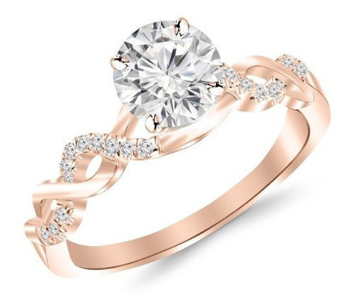 Anillos Twisting Infinito Oro Y Diamante Dividir