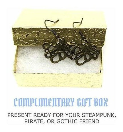 Aretes de pulpo artesanal pirata náutico