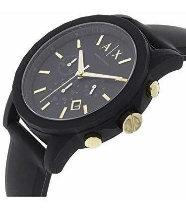 Juego De Regalo De Pulsera Y Reloj De Silicona Negra Armani