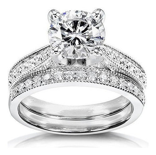Anillo Nupcial 1 4/5 CTW 14k oro blanco