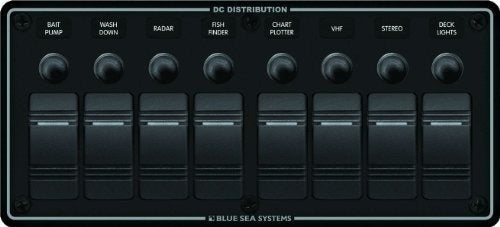 Panel de disyuntores resistente al agua 8 posiciones negro