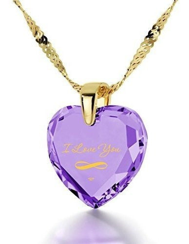 Collar De Oro Plateado Infinito I Love You Corazón