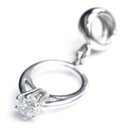 Anillo De Bodas De Plata Esterlina Transparente Zirconia