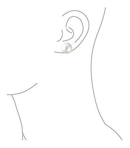 Pendientes De Botón De Bola De Perla Simulada