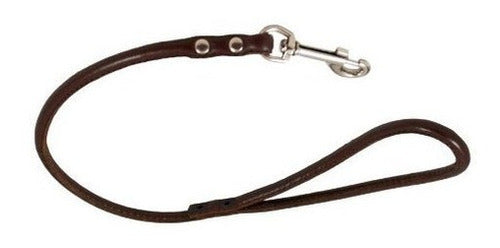 Correa Corta Para Perro De Cuero Enrollado Genuino Redondo