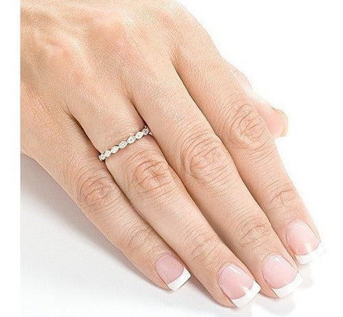 Anillo de diamantes 1/3 quilate en oro blanco 14K