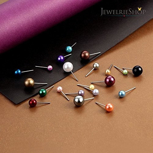 Jewelrieshop Pendientes De Perlas De Imitación Para Mujer Set Pendientes