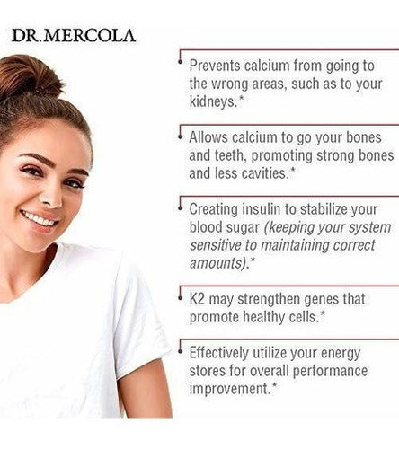 Suplemento De Vitamina K2 De Dr. Mercola - 30 Cápsulas -