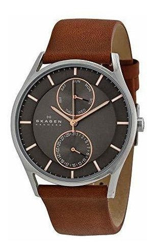 Skagen Skw6086 Holst Saddle Reloj De Cuero Para Hombre