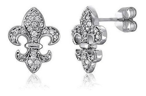 Berricle Aretes De Plata De Ley Con Baño De Rodio