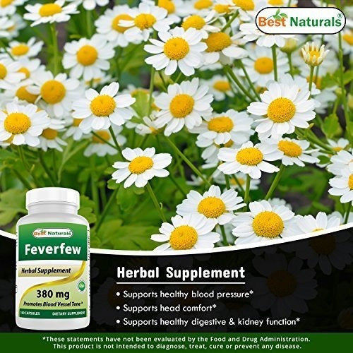 Best Natural Feverfew 380 Mg 180 Cápsulas
