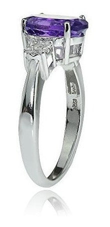 Anillo Ovalado De Plata Esterlina, Talla