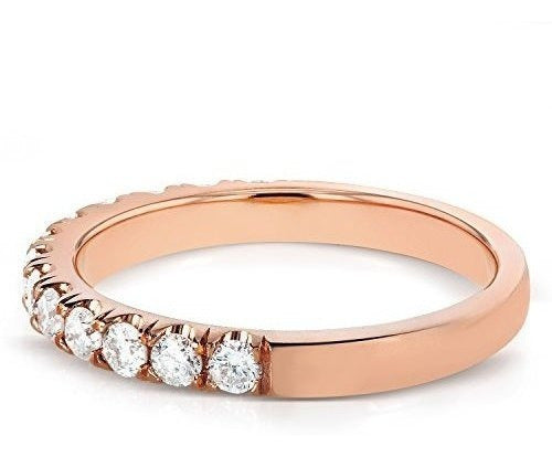 Anillo sólido de oro rosa de 14 quilates