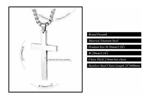 Collar Colgante Cruzado De Acero De Titanio Fusamk Fashion