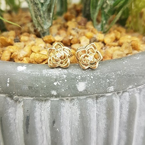 Colección Aretes Con Forma De Flor De Diamante