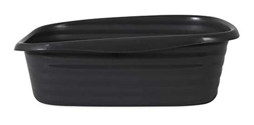 Caja de arena para gatos, tamaño grande, color gris oscuro