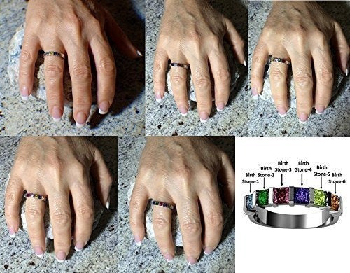 Anillo de princesa para madre con 1 a 6 piedras