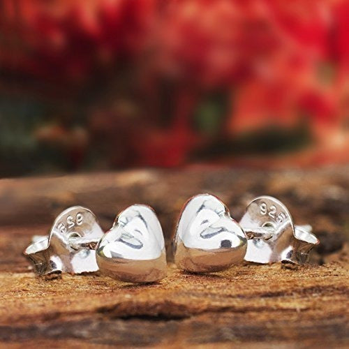 Aretes De Plata Esterlina Con Corazón