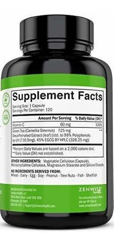 Suplemento De Extracto De Té Verde Con Egcg Y Vitamina C -