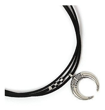Gargantilla con colgante de media luna negra para mujer