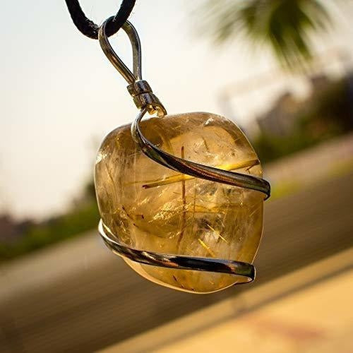 Collar Colgante De Curación De Cristal De Cuarzo Rutilado