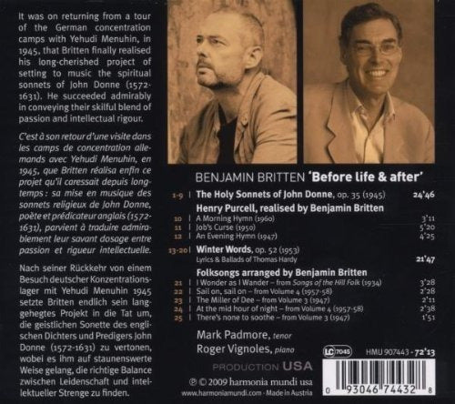 Britten: Antes Y Después De La Vida