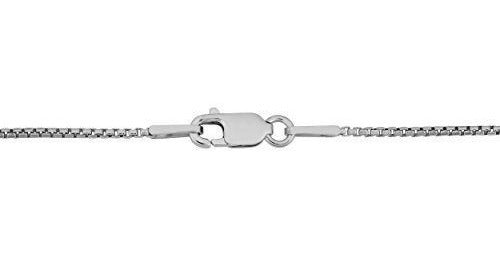 Cadena De Caja Redonda De 1 Mm De Plata Esterlina