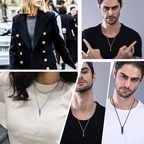 Prosteel Skull Bullet Charm Collar Esqueleto Colgante,