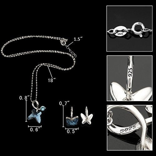 Collar de mariposa de plata esterlina