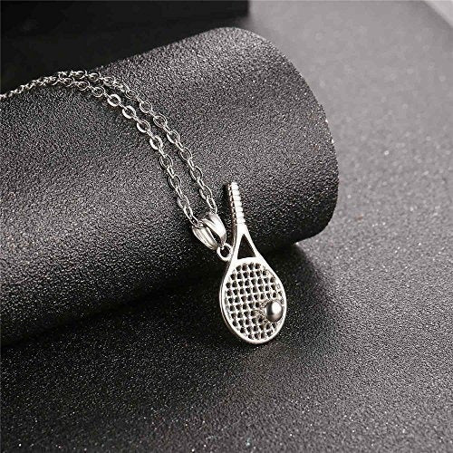 U7 Collar De Cohete De Tenis Cadena De Acero Inoxidable Y