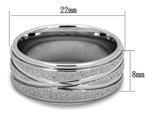 Anillo De La Venda De Boda Del Aniversario Del Acero
