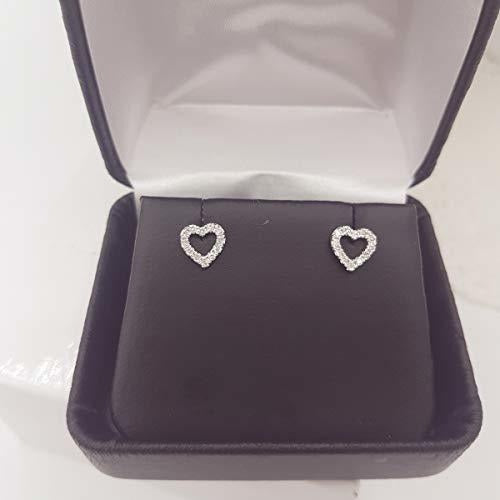 Pendientes de moda forma de corazón 0.25K 10k Oro Diamante