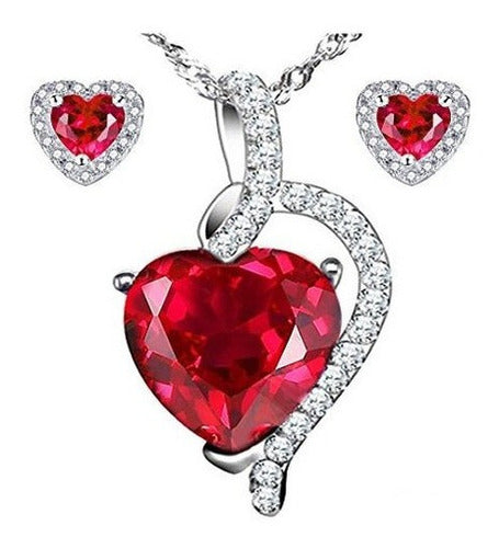 Conjunto de Collar y Pendientes de plata para mujer