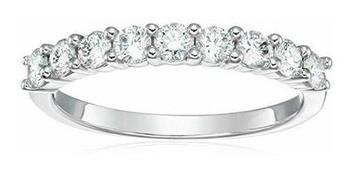 Alianza De Boda Con Diamantes De 3/4 Ct En Oro Blanco