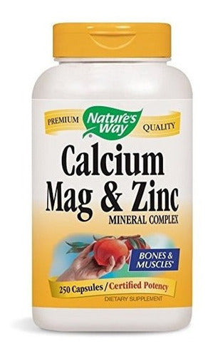 Nature's Way Calcio, Magnesio Y Zinc 250 Cápsulas