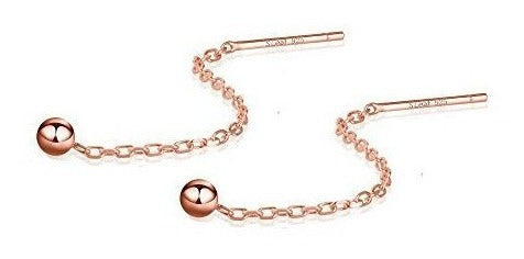 S.leaf Minimalism Threader Pendientes De Borla