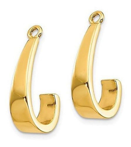 Roy Rose Jewelry 14k Oro Amarillo Pulido J-hoop Pendiente