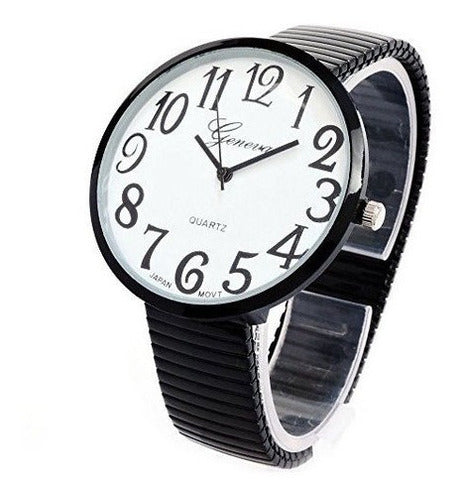 Reloj negro de banda elástica para hombre