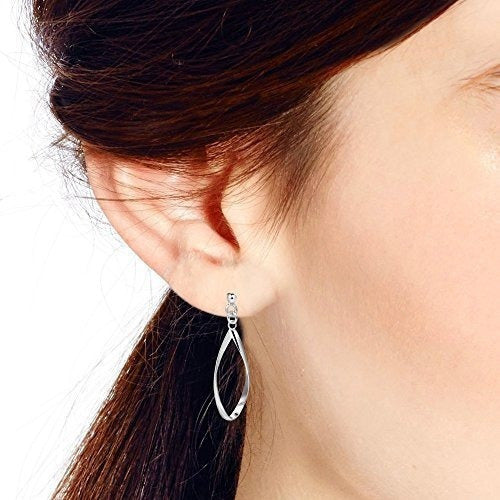 Pendientes Colgantes Hechos A Mano Con Lágrima Abierta .925