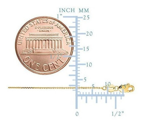 Collar De Cadena De Enlace De Cable De Oro Amarillo De 14 K,