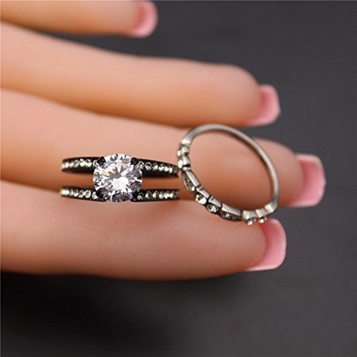 Mabella Cz Conjuntos De Anillos De Compromiso De Alianzas