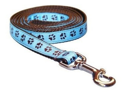 Sassy Dog Wear 6 Pies Pies Azul / marrón Puppy Paws Correa
