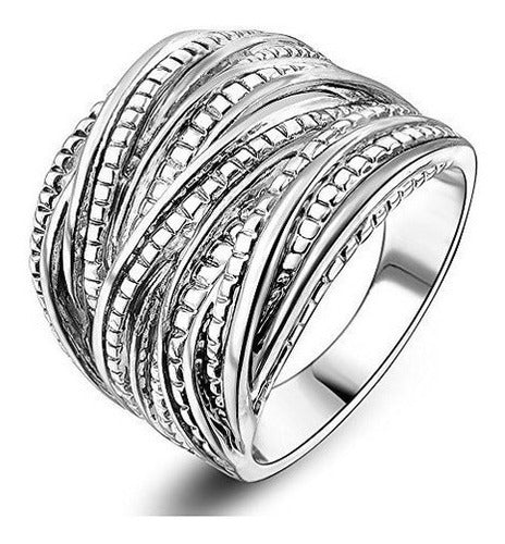 Anillo Entrelazado De Plata Para Mujer