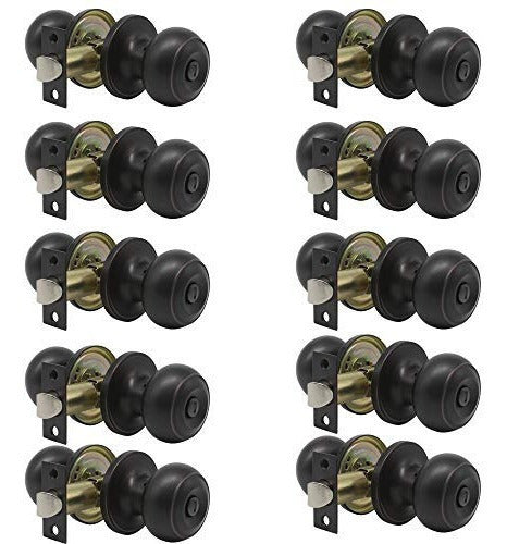 Paquete de 10 pomos de puerta sin llave de privacidad