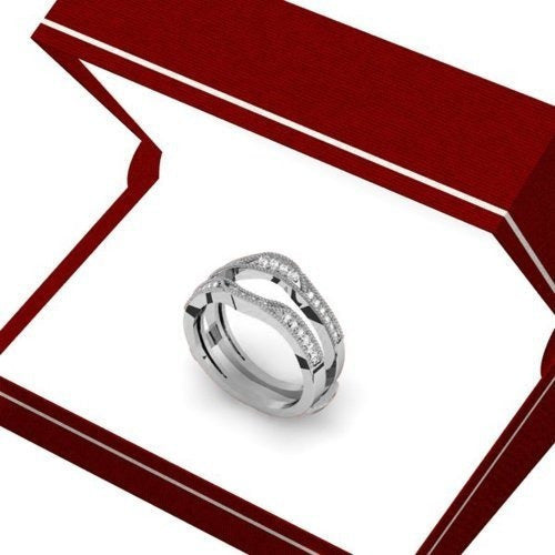 anillo de 14k Oro Blanco Diamante Redondo