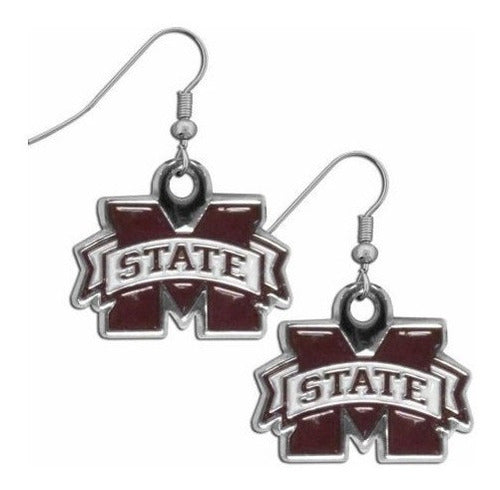 Mississippi State Bulldogs Chrome Cuelga Los Pendientes