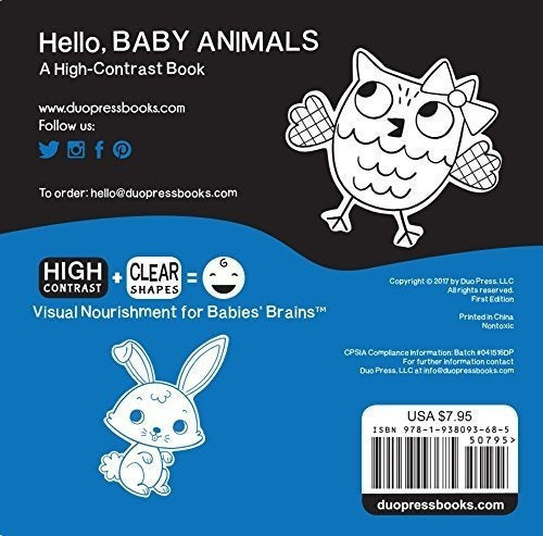 Hola, Baby Animals: Un Libro De Alto Contraste