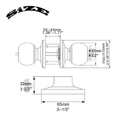 Paquete de 10 pomos de puerta sin llave de privacidad