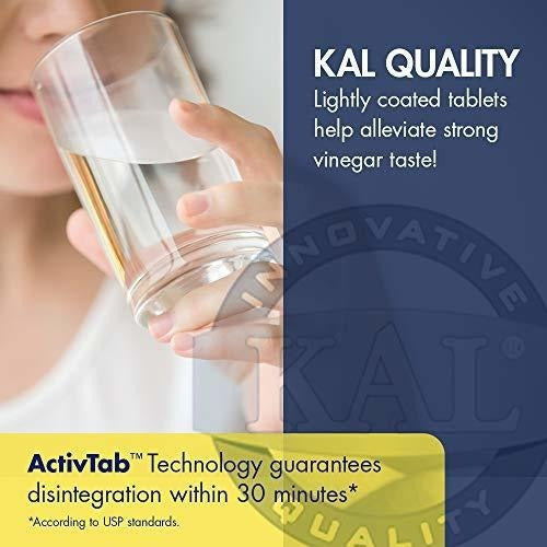 Cápsulas De Vinagre De Sidra Kal De Manzana, 500 Mg, 120