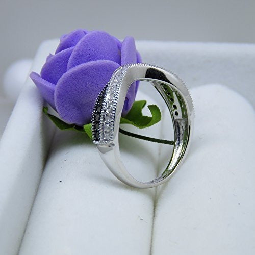 Anillo De Boda De Oro Blanco Y Negro De 0.30 Quilates (ctw)